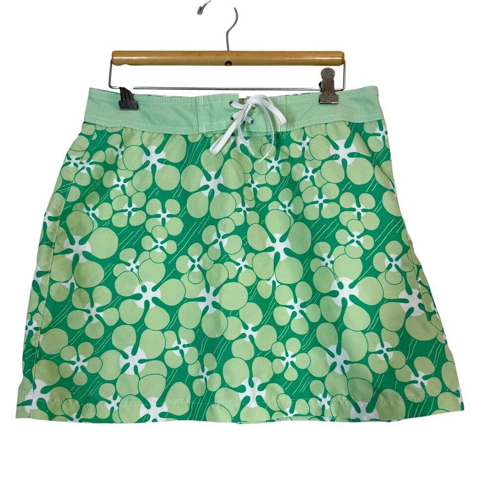 Patagonia Water Girl Surf Board Skirt Women Size 8 Green White Hawaiian Coverup